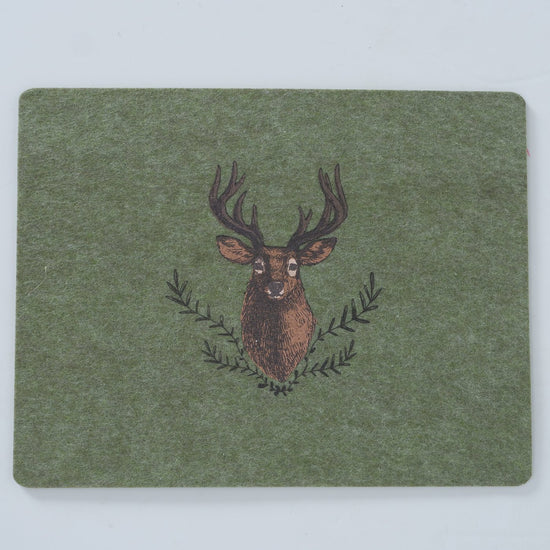 2014111 Boltze Filz Tischset grün Motiv Hirsch Hirschkopf, 2014111, 4020607918573