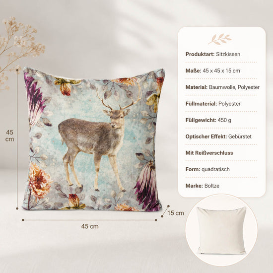 Produktdetails Kissen „Legend“ hellblau: 45 x 45 x 15 cm, Baumwolle, 450 g Füllung, mit Reißverschluss