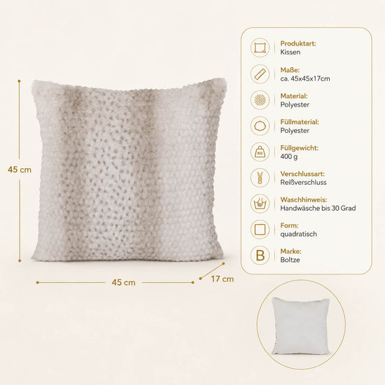Kuschelkissen „Eldar" – Maße und Materialangaben