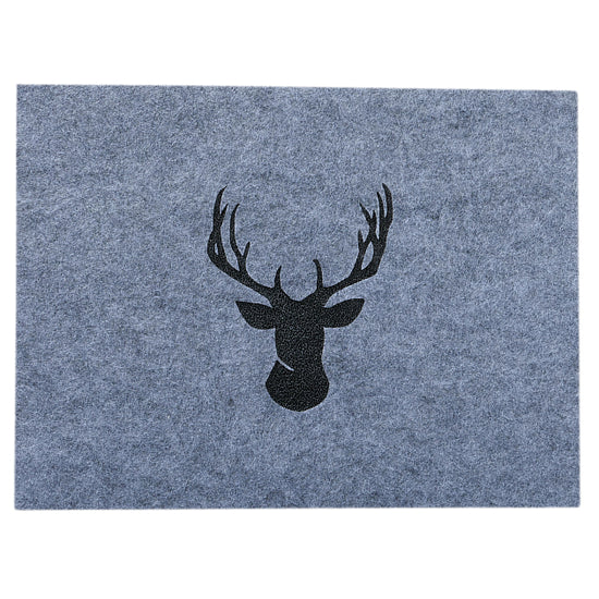 Filz Tischset grau mit Hirsch-Motiv von Boltze