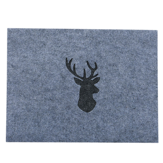 Filz Tischset grau mit Hirsch-Motiv von Boltze