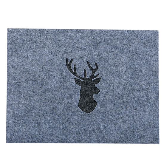 Filz Tischset grau mit Hirsch-Motiv von Boltze