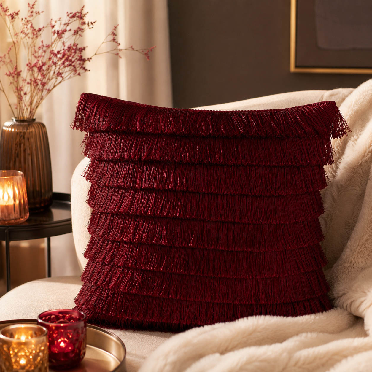 Kissen „Fringe" – Fransen im Detail