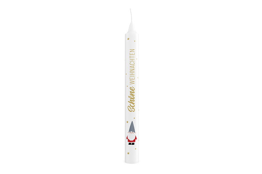 Geschenk für Dich Stabkerze Schöne Weihnachten mit Motiv Weihnachtswerg
