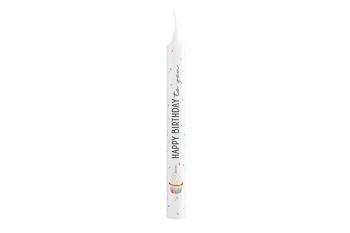 Geschenk für Dich Stabkerze mit Aufschrift Happy Birthday to you