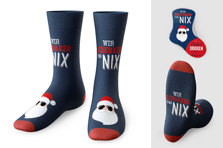 Zaubersocken von Geschenk für Dich mit Aufschrift Wir schenken uns nix, Weihnachtssocken, Männersocken