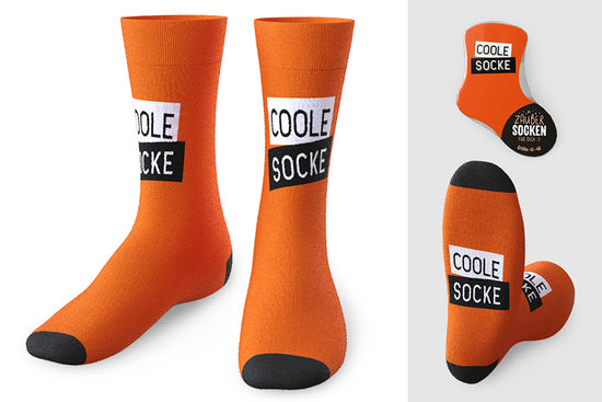 375301 Geschenk für Dich Zaubersocken Coole Socke, orange schwarze Männer Socken