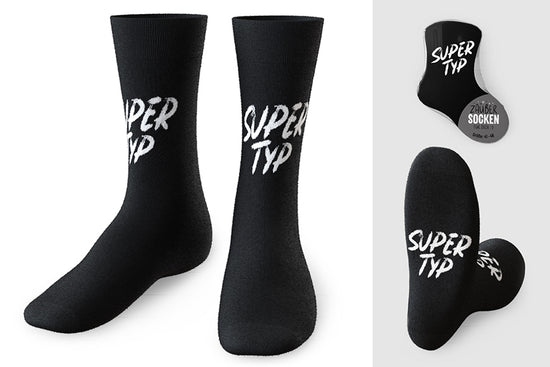 375303 Geschenk für Dich Zaubersocken Super Typ, schwarze Männer Socken