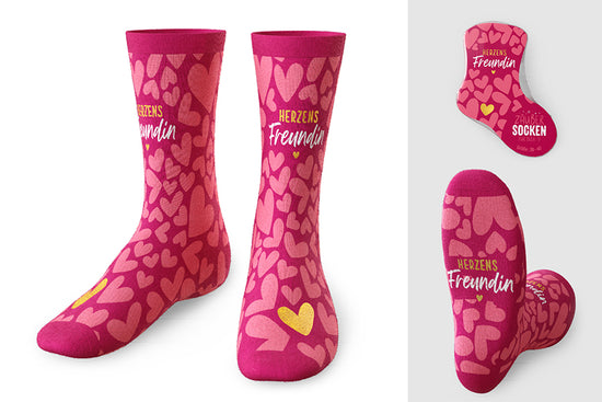 375714 Geschenk für Dich Zaubersocken Herzens Freundin, Frauen Socken rosa pink