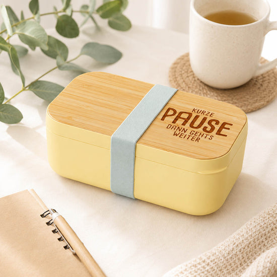 Brotdose „Kurze Pause, dann geht's weiter" stimmungsvoll mit Lunch – Happy Greetings