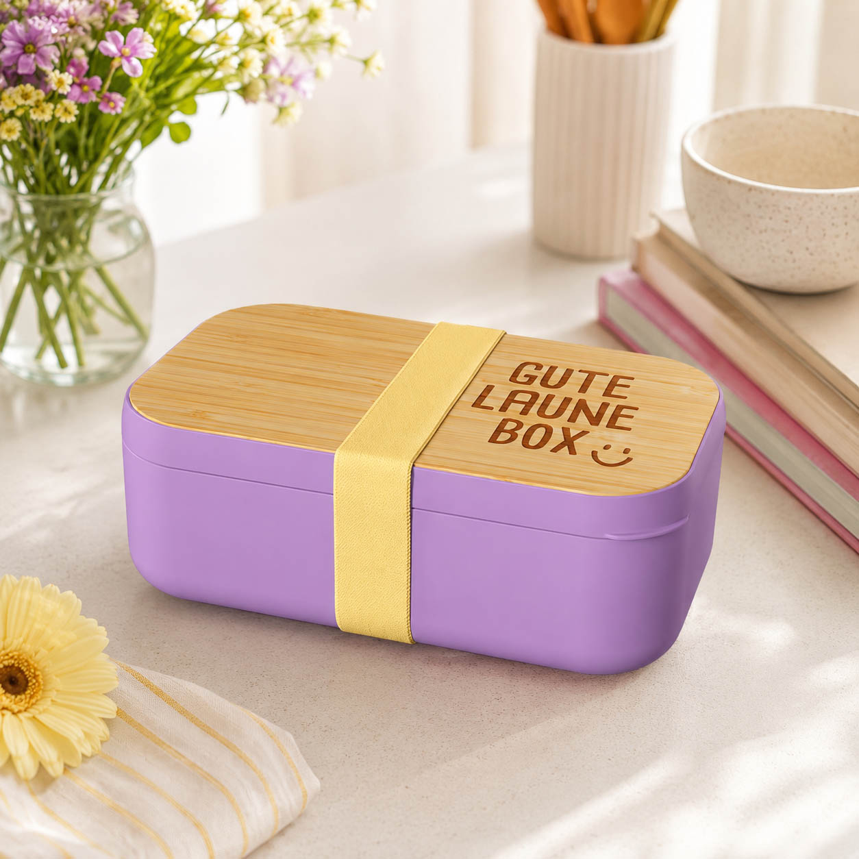 Brotdose „Gute Laune Box" stimmungsvoll mit Lunch – Happy Greetings