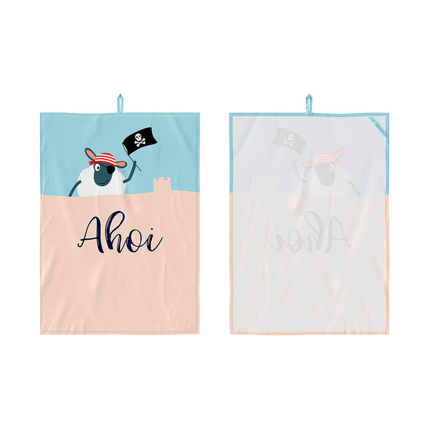 385854 Geschirrtuch “Ahoi” mit Motiv Schaf von Geschenk für Dich