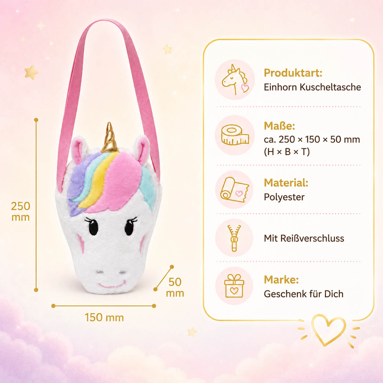 Einhorn Kuscheltasche