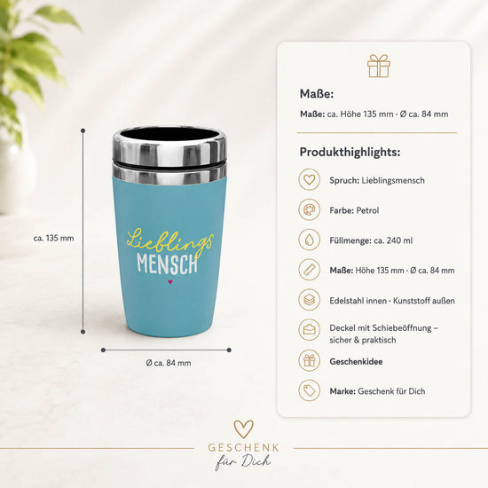 Thermobecher to go Lieblingsmensch – Produktdetails & Maße