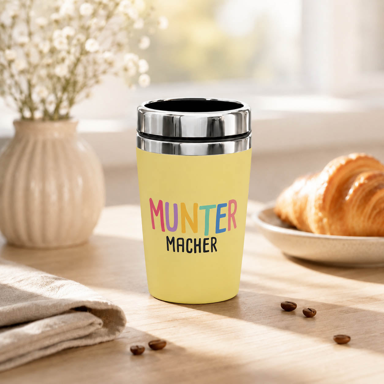 Thermobecher to go Muntermacher in Gelb – Lifestyle