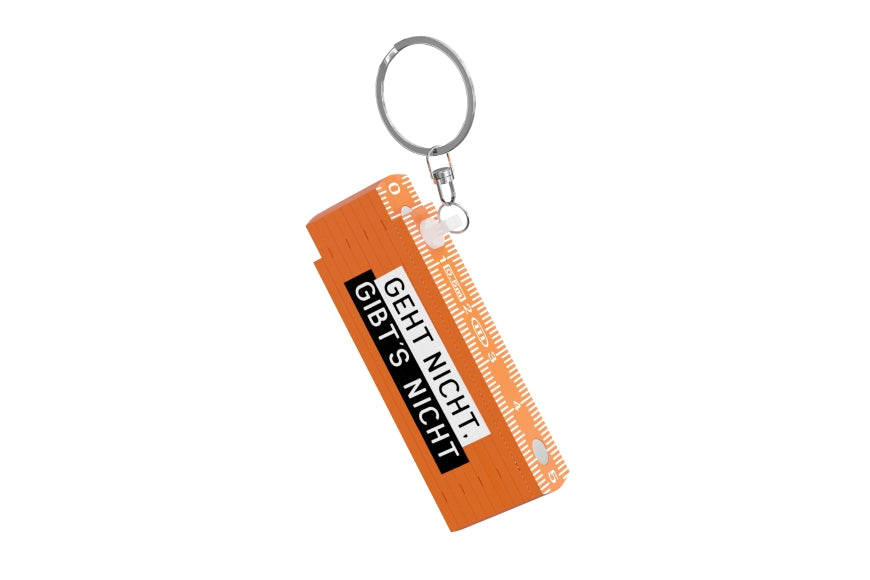 Mini Zollstock 50 cm „Geht nicht, gibt’s nicht“ in Orange mit Schlüsselring – motivierendes Geschenkidee fürs Team & Mitarbeiter von Geschenk für Dich