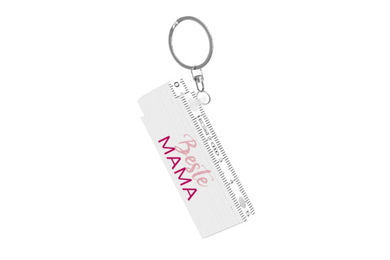 Mini Zollstock 50 cm „Beste Mama“ in Weiß mit rosa Schrift und Schlüsselring – Geschenkidee für Mama von Geschenk für Dich