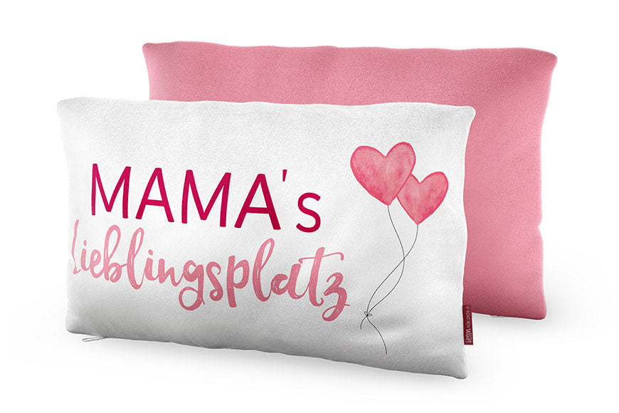 396735-1 Geschenk für Dich Kissen mit Aufschrift Mama´s Lieblingsplatz, Kuschelkissen