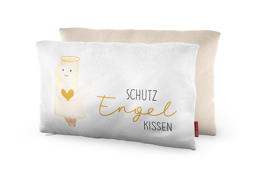 Kissen „Schutzengel“ mit süßem Engel-Motiv von Geschenk für Dich.