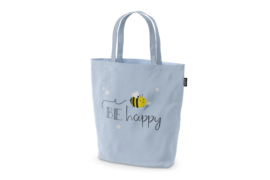 399589 Shopper Be happy von Geschenk für Dich, hellblaue Einkaufstasche, 4027268335909