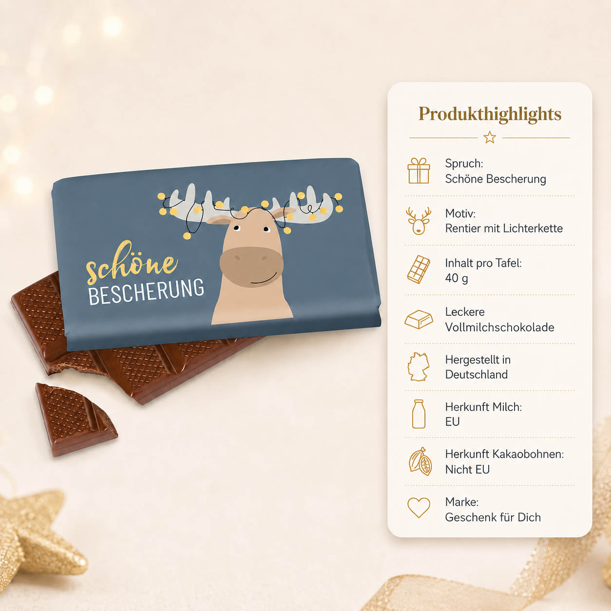 Schokolade „Schöne Bescherung“ – Elch