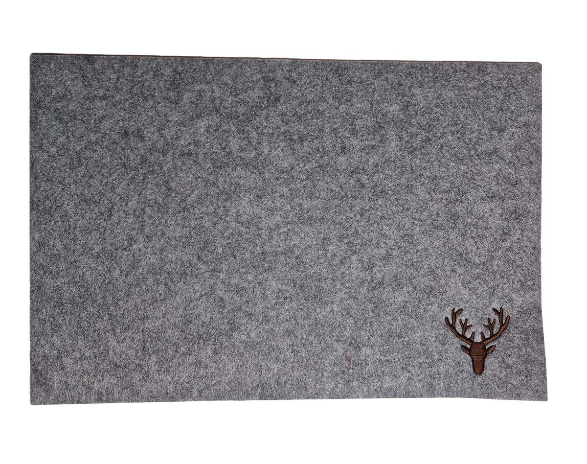 Filz Tischset mit Hirsch Motiv in grau von Gilde