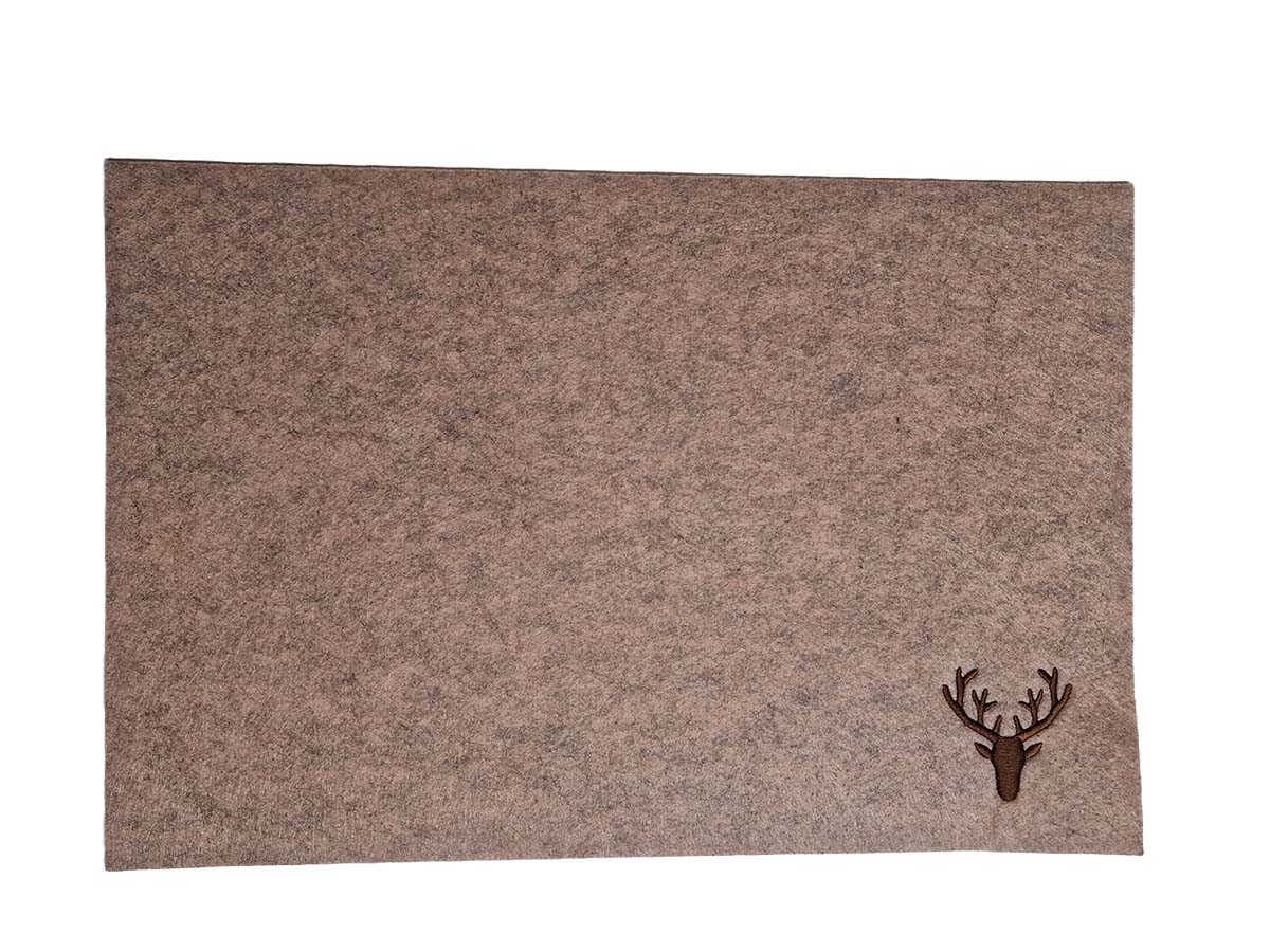 Filz Tischset mit Hirsch Motiv in rosa beige von Gilde