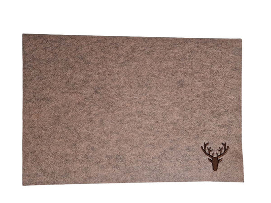 Filz Tischset mit Hirsch Motiv in rosa beige von Gilde
