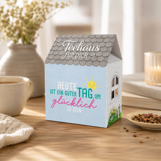 Teehaus für Dich »Heute ist ein guter Tag, um glücklich zu sein« Blau – Stimmungsbild