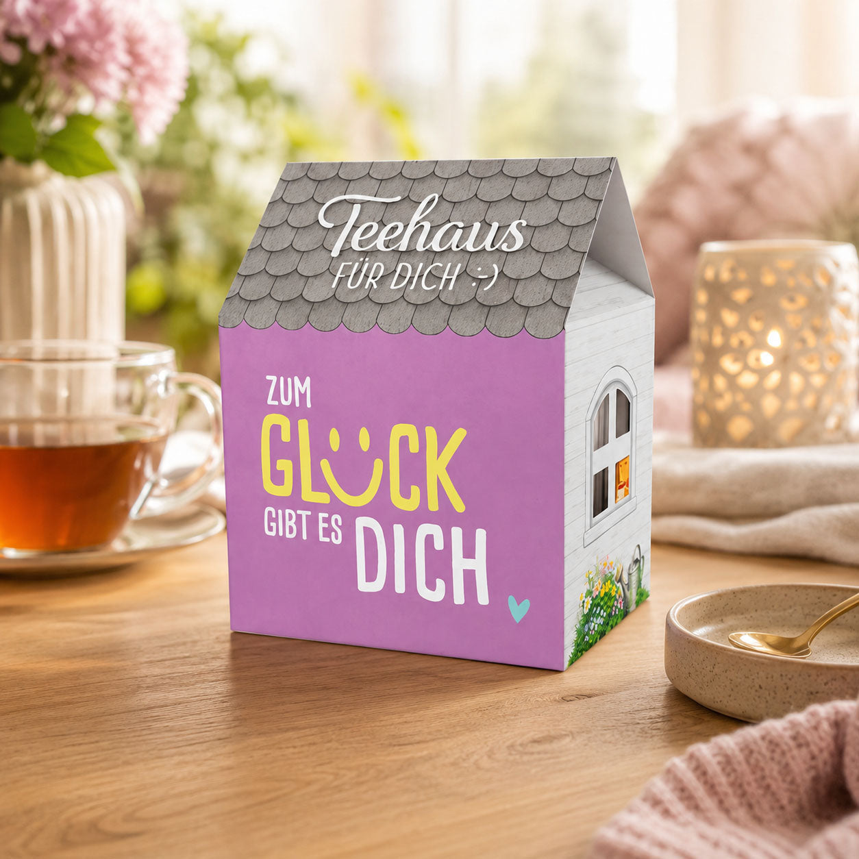 Teehaus für Dich »Zum Glück gibt es Dich« Violett – Stimmungsbild