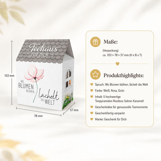 Teehaus für Dich rosa Blüte – Produkt-Highlights Rooibos-Sahne-Karamell