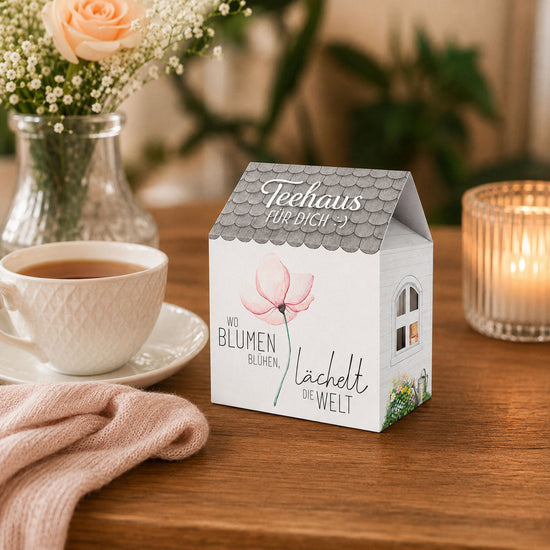 Teehaus für Dich rosa Blüte – Lovely Greetings Stimmungsbild