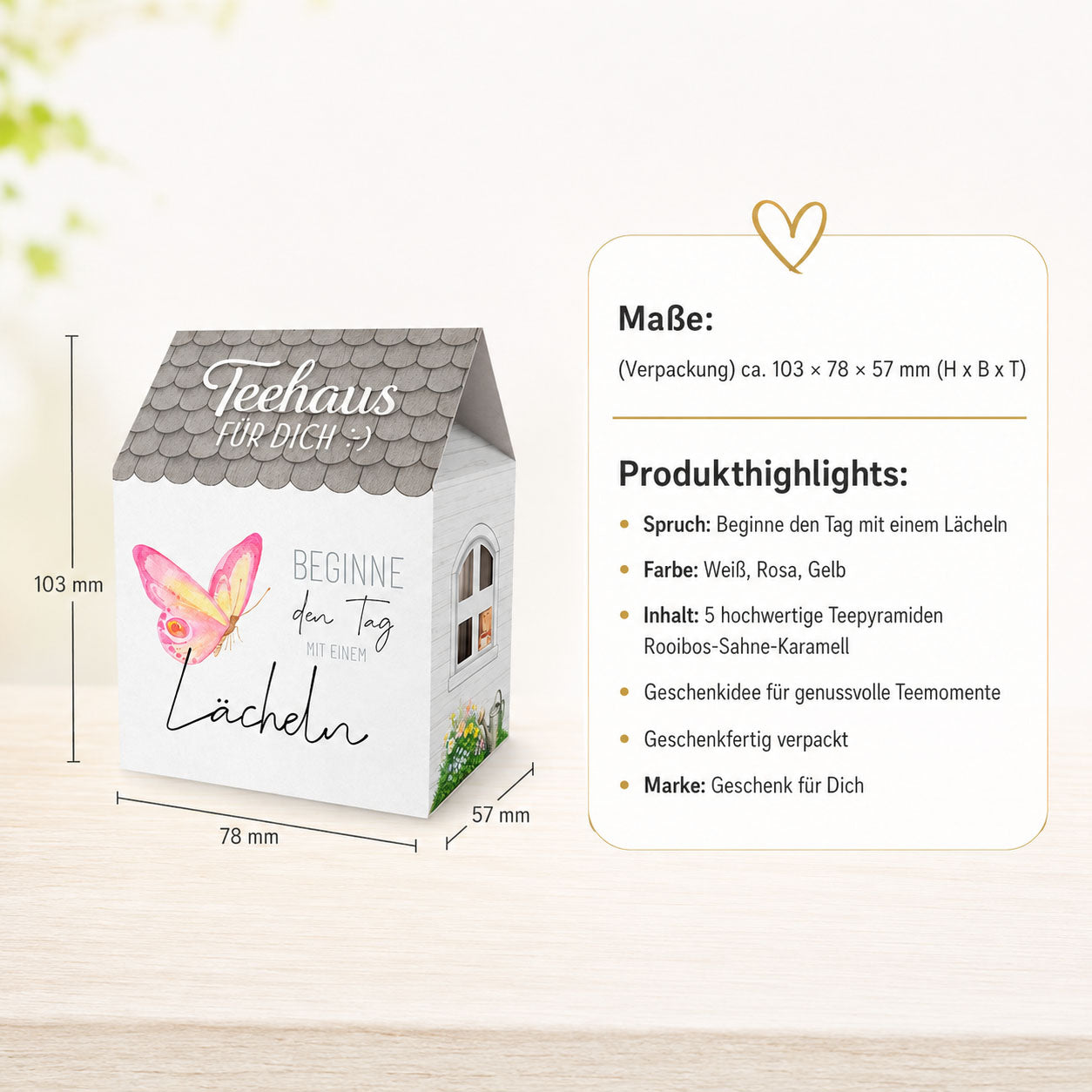 Teehaus für Dich Schmetterling – Produkt-Highlights Rooibos-Sahne-Karamell