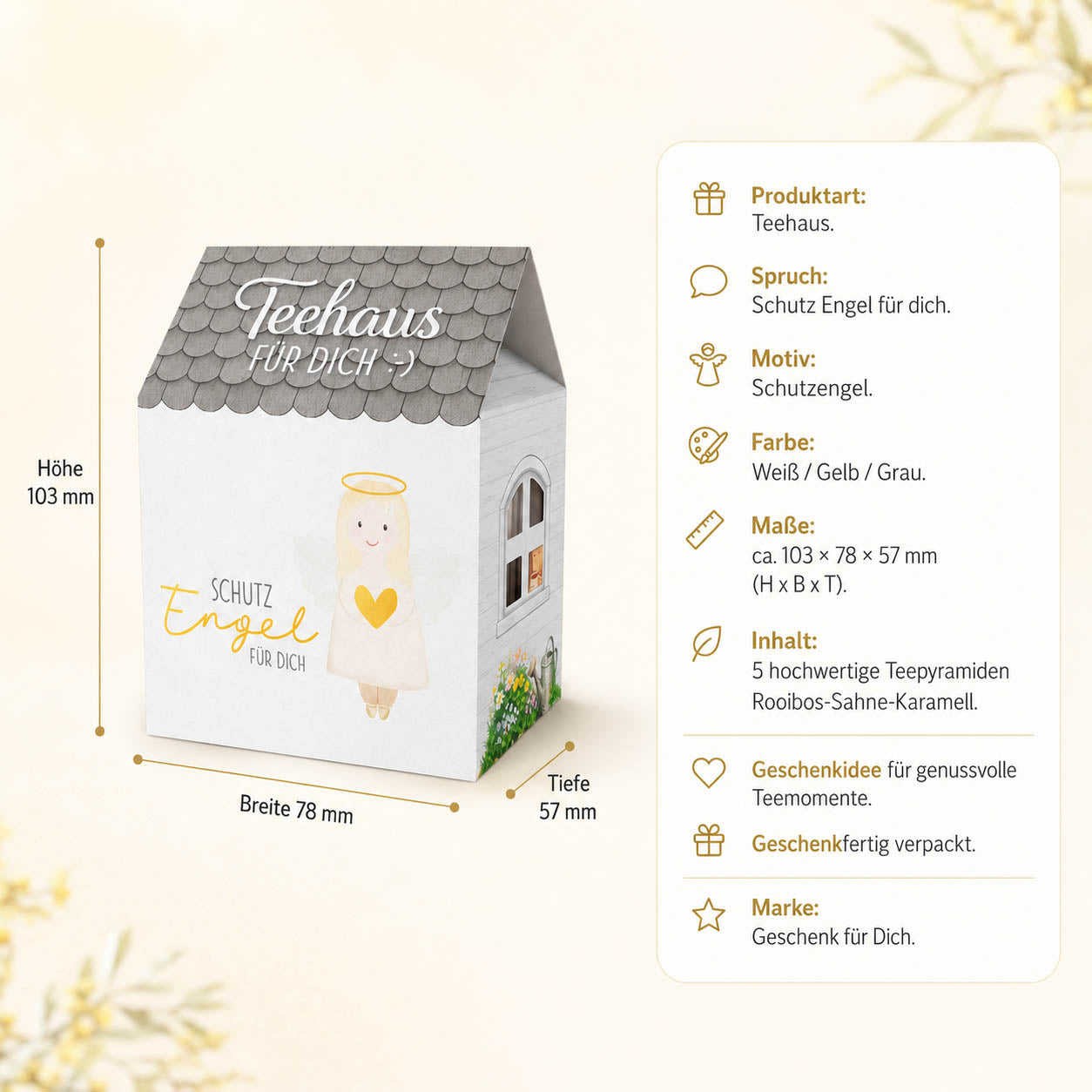 Teehaus für Dich »Schutzengel für dich« – Produkt-Highlights Rooibos-Sahne-Karamell