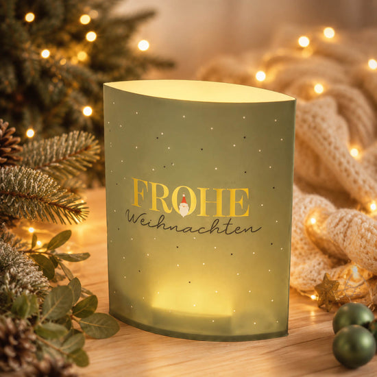 Poesielicht „Frohe Weihnachten“ – Stimmungsbild im Weihnachtsambiente