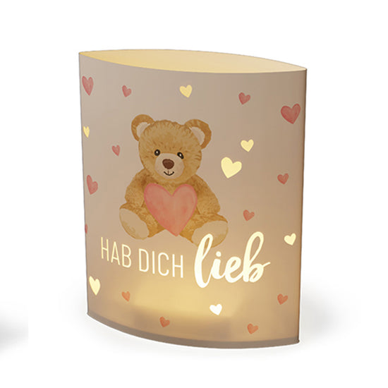 629389 - 1 Geschenk für Dich Poesielicht Hab Dich lieb, Nachtlicht mit Teddy