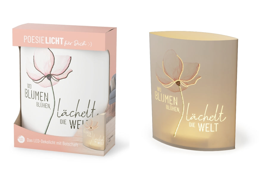 629593, LED Poesielicht Nachtlicht Wo Blumen blühen, lächelt die Welt von Geschenk für Dich, 4027268334964