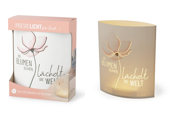 629593, LED Poesielicht Nachtlicht Wo Blumen blühen, lächelt die Welt von Geschenk für Dich, 4027268334964