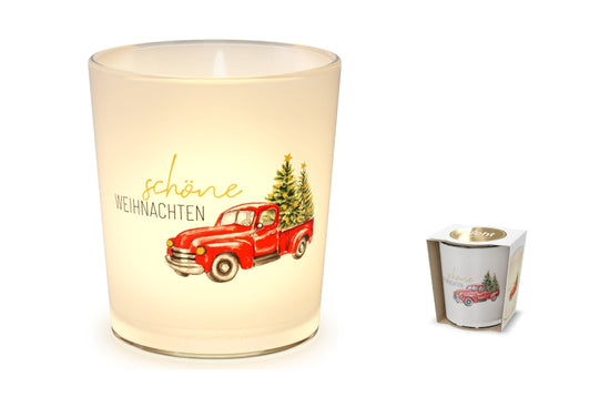 640171 Windlicht mit Aufschrift Schöne Weihnachten und Pickup Motiv von Geschenk für Dich, 4027268334681 (1)
