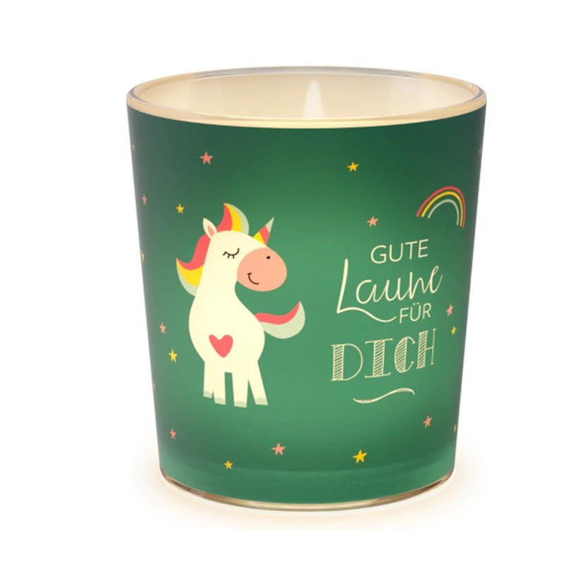640582 Geschenk für Dich Windlicht Gute Laune für Dich Einhorn, 4027268335459