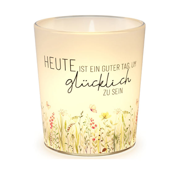 640592 Windlicht mit Spruch Heute ist ein guter Tag, um glücklich zu sein von Geschenk für Dich, 4027268335244