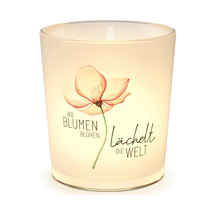 640593-1 Windlicht mit Spruch Wo Blumen blühen, lächelt die Welt von Geschenk für Dich, 4027268335251