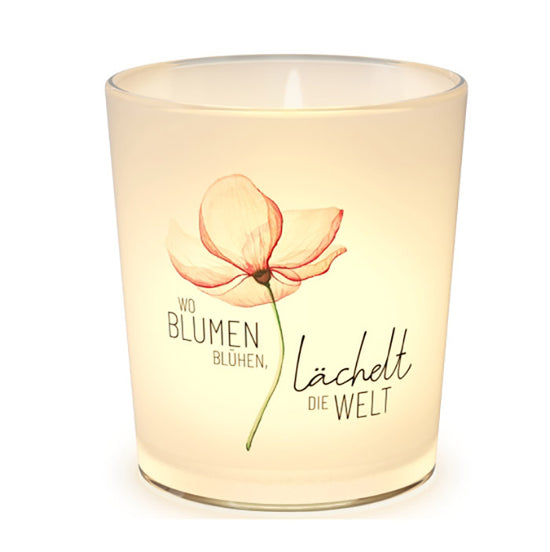 640593-1 Windlicht mit Spruch Wo Blumen blühen, lächelt die Welt von Geschenk für Dich, 4027268335251