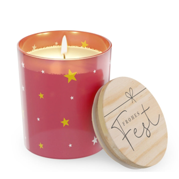 651198-1 Weihnachtliche Duftkerze Frohes Fest mit Vanilleduft von Geschenk für Dich, 4027268334209