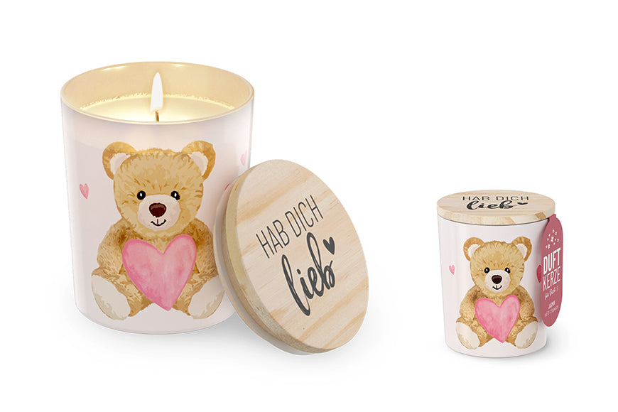 651389 Geschenk für Dich Jasmin Duftkerze Hab Dich lieb Teddy
