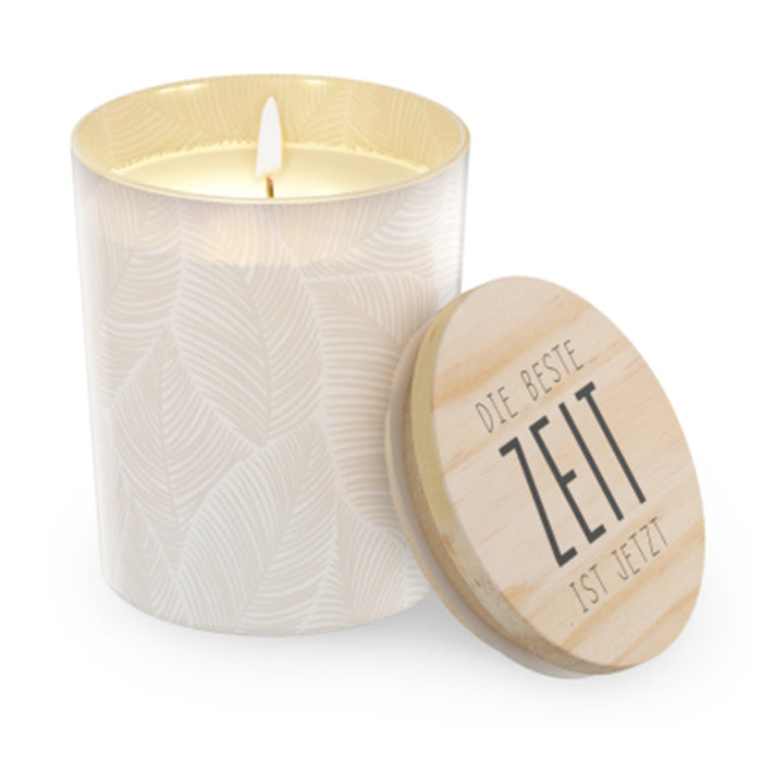 651391 Geschenk für Dich Lotus Duftkerze mit Spruch Die Beste Zeit ist jetzt, 4027268334056