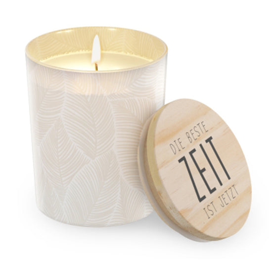 651391 Geschenk für Dich Lotus Duftkerze mit Spruch Die Beste Zeit ist jetzt, 4027268334056