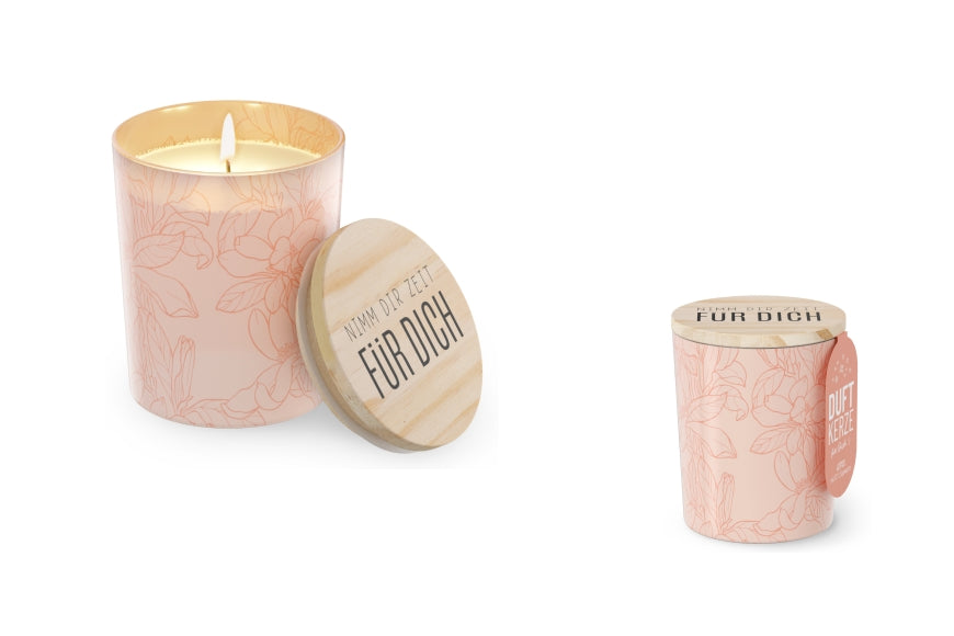 651393 Geschenk für Dich Lotus Duftkerze mit Spruch Nimm Dir Zeit für Dich, 4027268334070, Windlicht