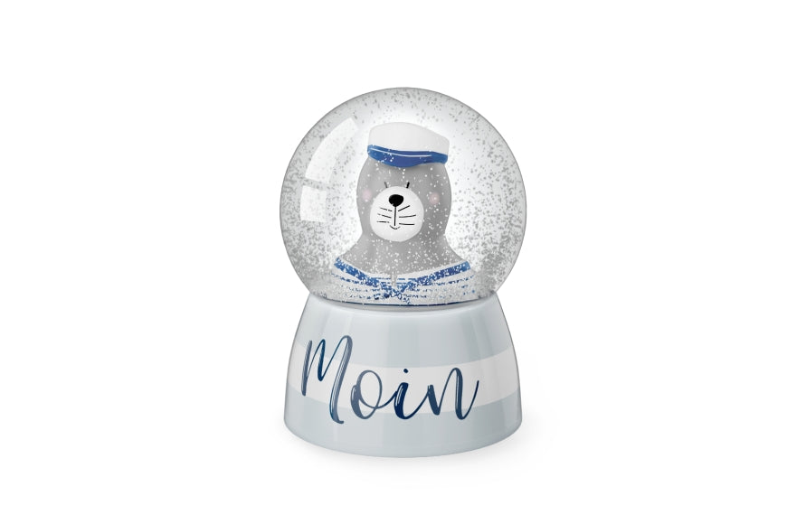 700852, Maritime Glitzerkugel Seehund Moin von Geschenk für Dich, Schüttelkugel, Schneekugel, 4027268335848