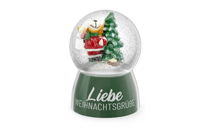 XL Glitzerkugel Liebe Weihnachtsgrüße, Schneekugel von Geschenk für Dich